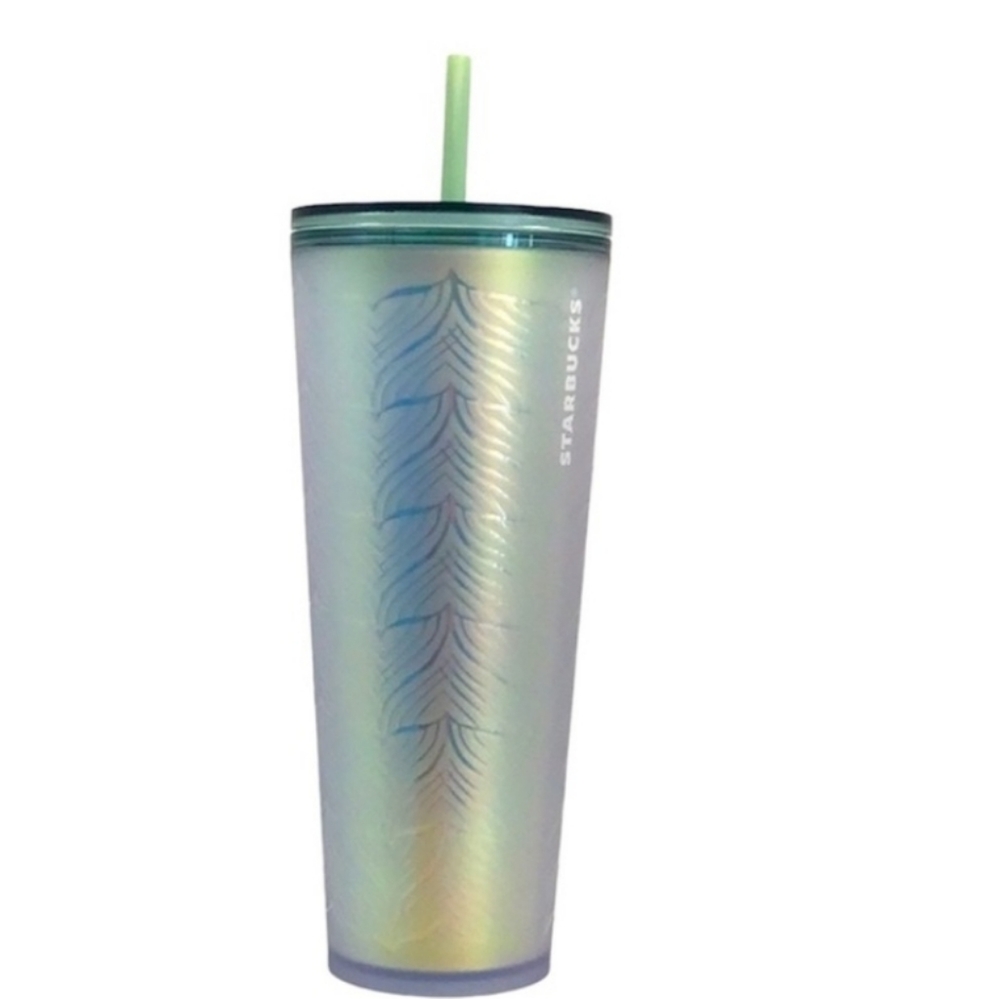 Starbucks 24 oz Venti Mermaid Tail Matte Iridescent Cold Drink Tumbler